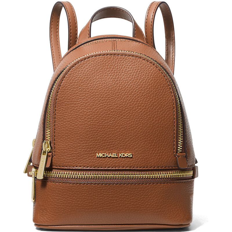 Michael Kors kožený batoh Rhea Mini hnědý 106410069
