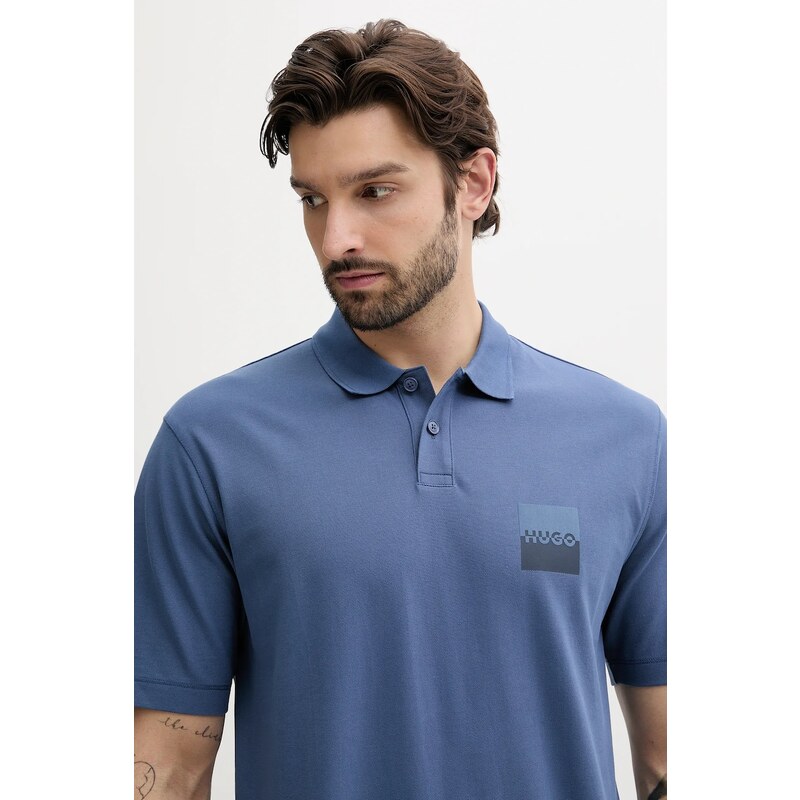 Bavlněné polo tričko HUGO Dusplity