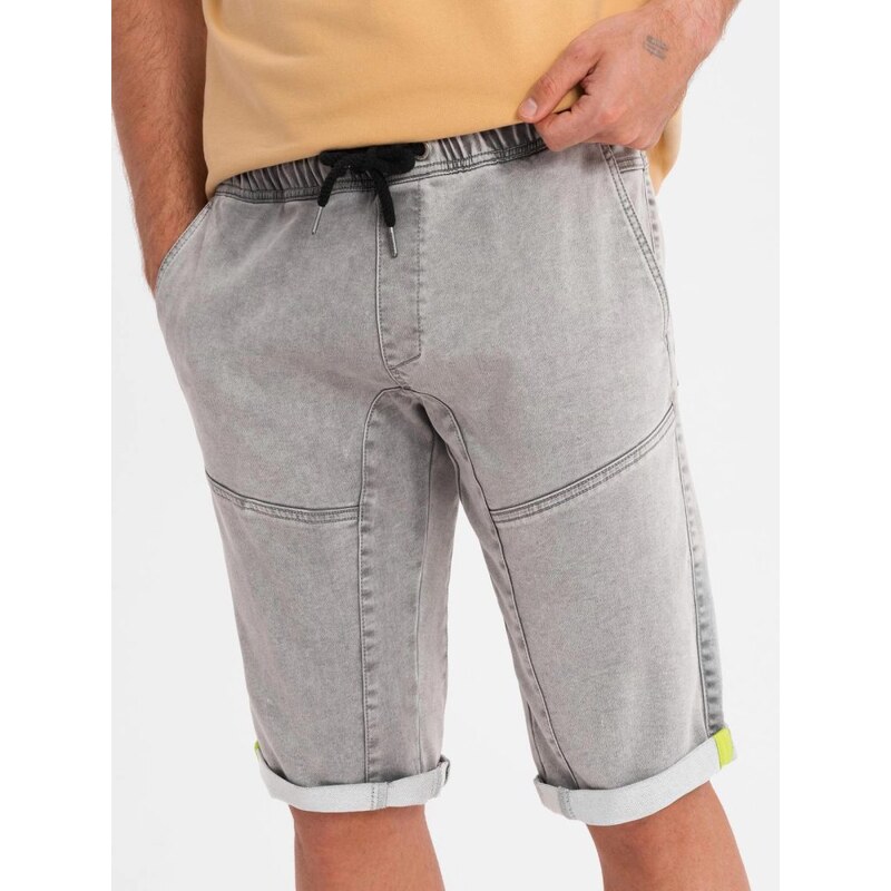 Ombre Clothing Stylové světle šedé džínové šortky V1 SRDS-0135