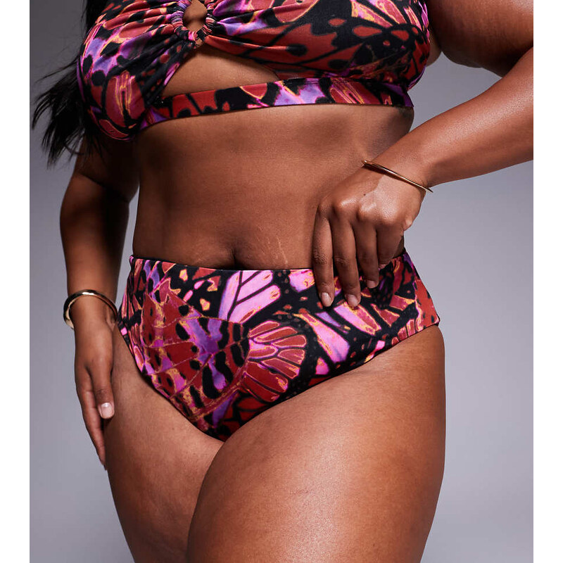 ASOS Curve ASOS DESIGN Curve Brooke high leg high waist bikini bottom 113261288