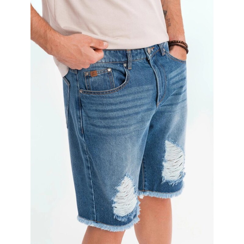Ombre Clothing Nápadné modré džínové šortky V3 SRDS-0157