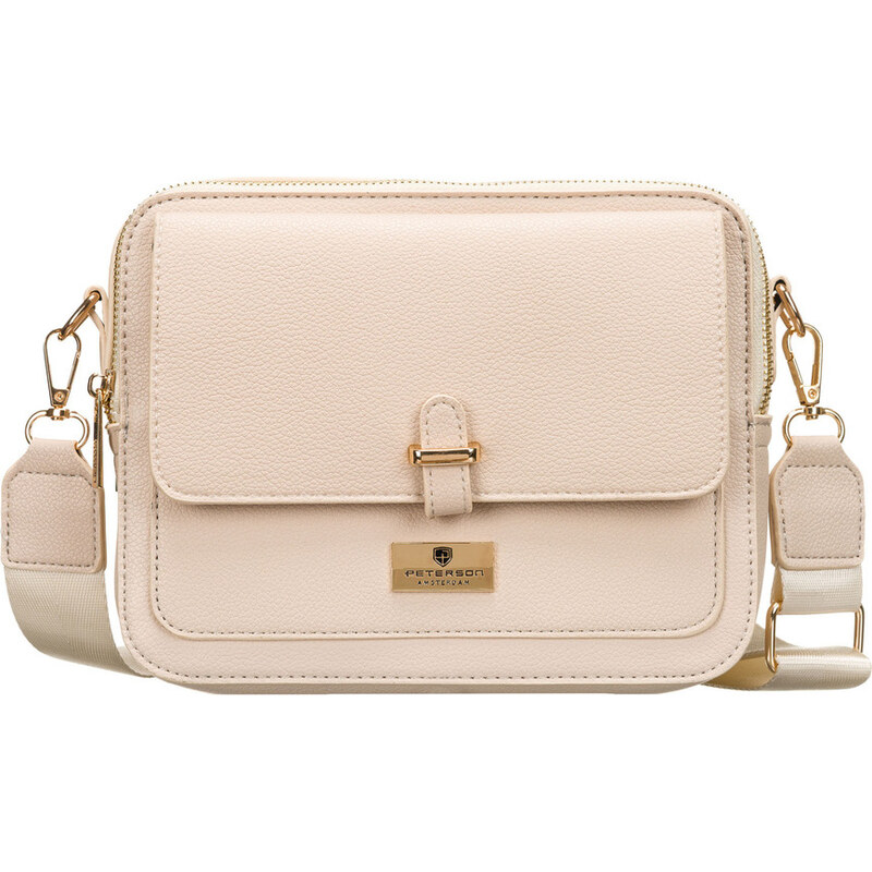 Peterson Béžová dámská crossbody kabelka se dvěma popruhy 106431028