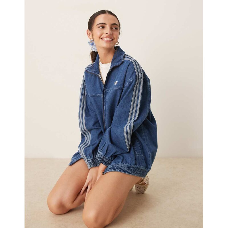 adidas Originals denim track top in blue-Navy 106760827