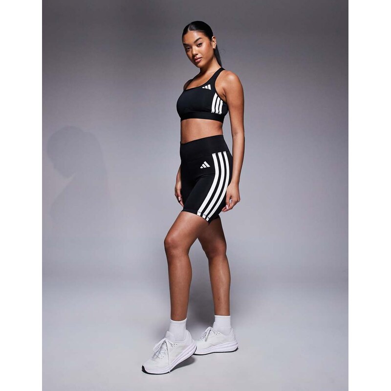 adidas performance adidas Training Optime 3 stripe 3 booty shorts in 106431275