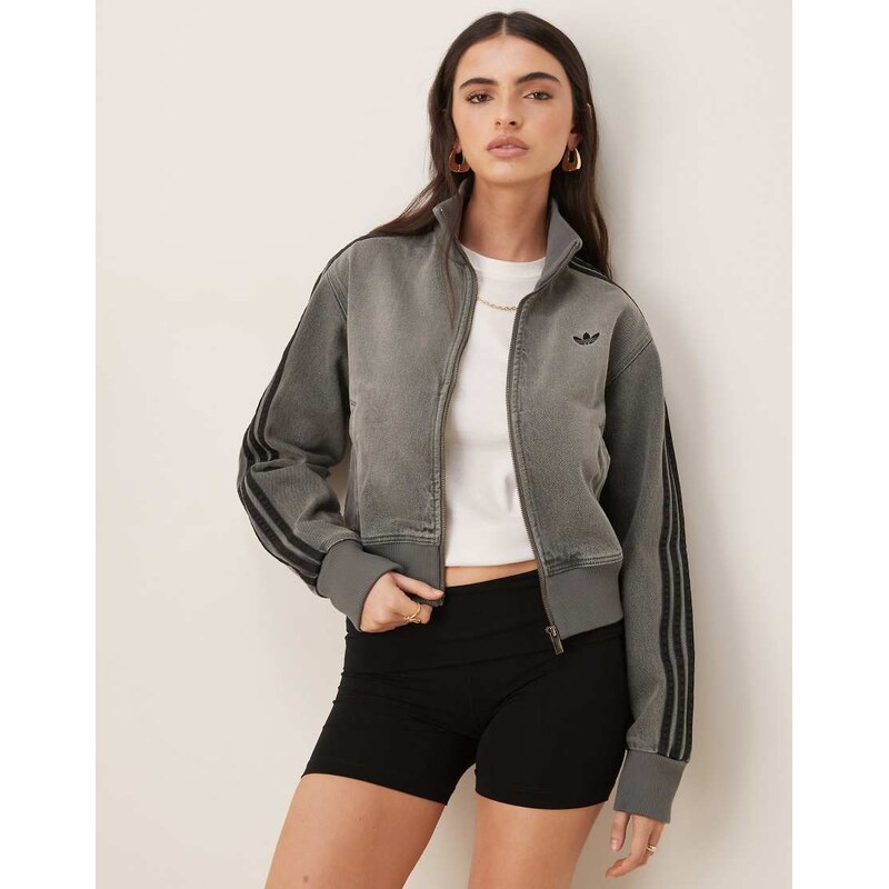 adidas Originals demin track top in grey