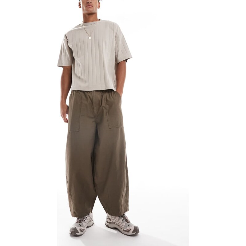 Cotton On arlo baggy balloon trouser in chocolate brown