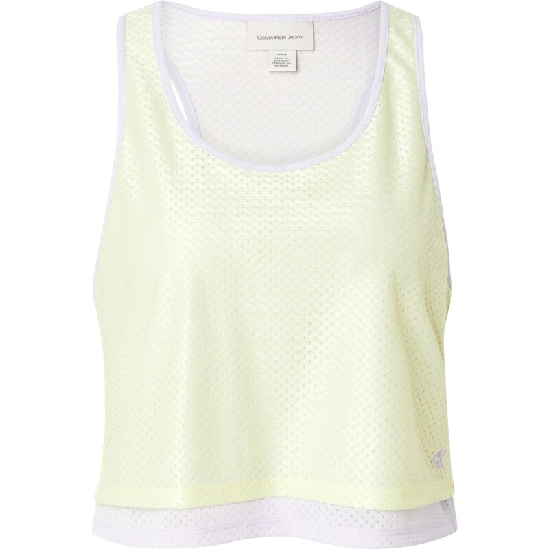 Calvin Klein Jeans Top PRIDE pastelově zelená / bílá