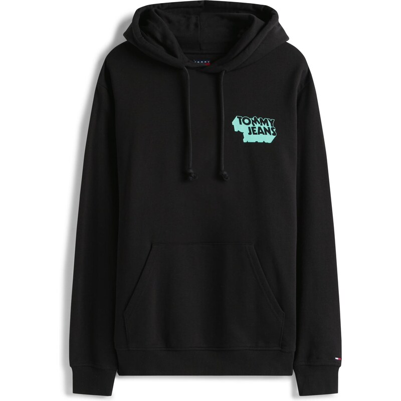 Tommy Jeans Mikina tyrkysová / černá