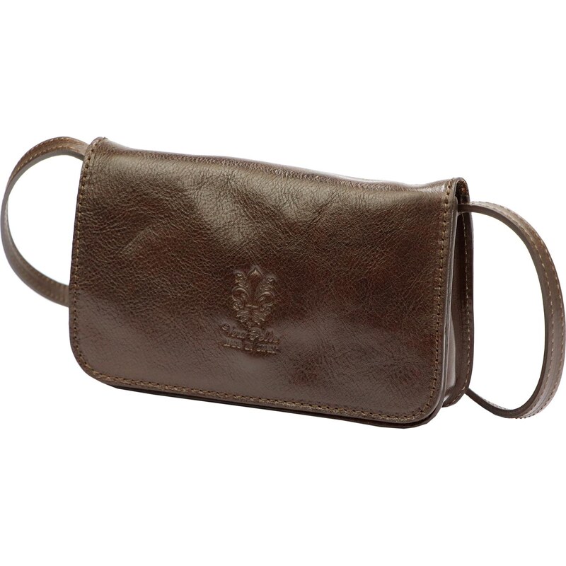 Kožená crossbody kabelka Florence 107 TAMP tmavě hnědá