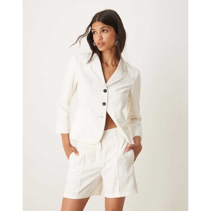 AWARE tailored shorts co-ord in white 115718717