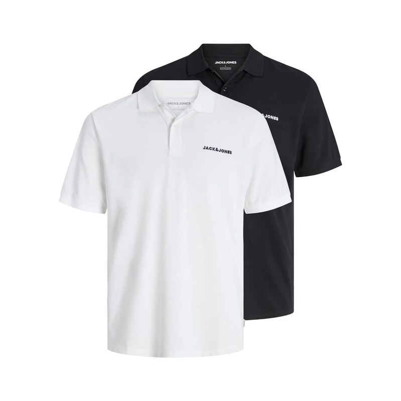 Jack & Jones Polo pack of 2 in black and white