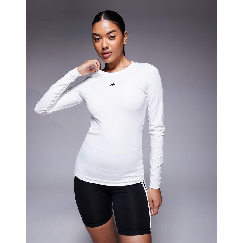 adidas performance adidas Training Tech Fit long sleeve top in white 106452504