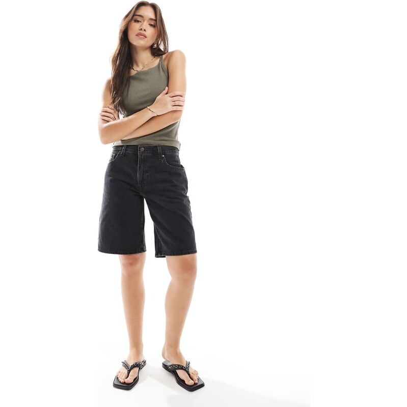 Levis baggy dad denim jort in washed black