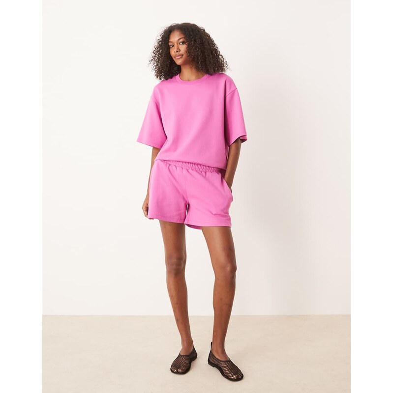ASOS DESIGN co-ord interlock short in pink