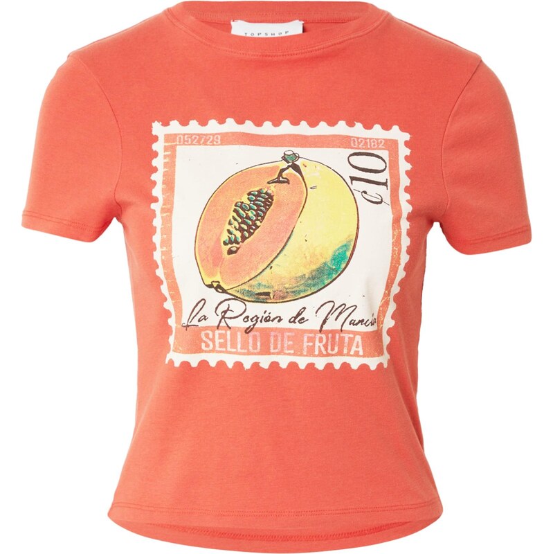 TOPSHOP Tričko Seamans Bay žlutá / tmavě oranžová / černá / bílá 106734301