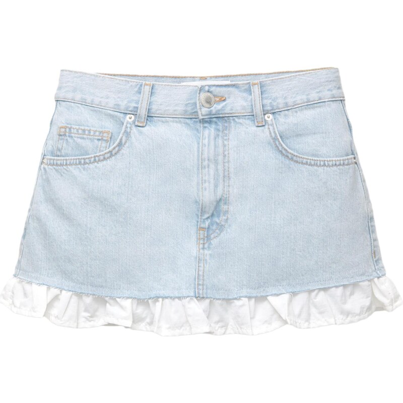 Pull&Bear Sukně modrá džínovina / offwhite