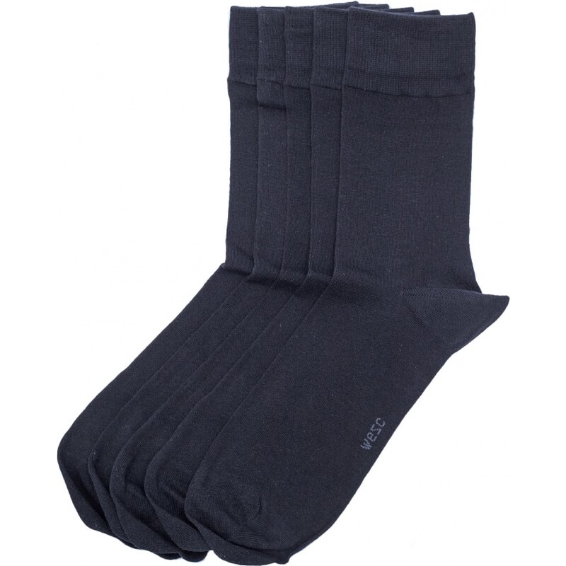 Ponožky WeSC Basic socks 5-pack Black