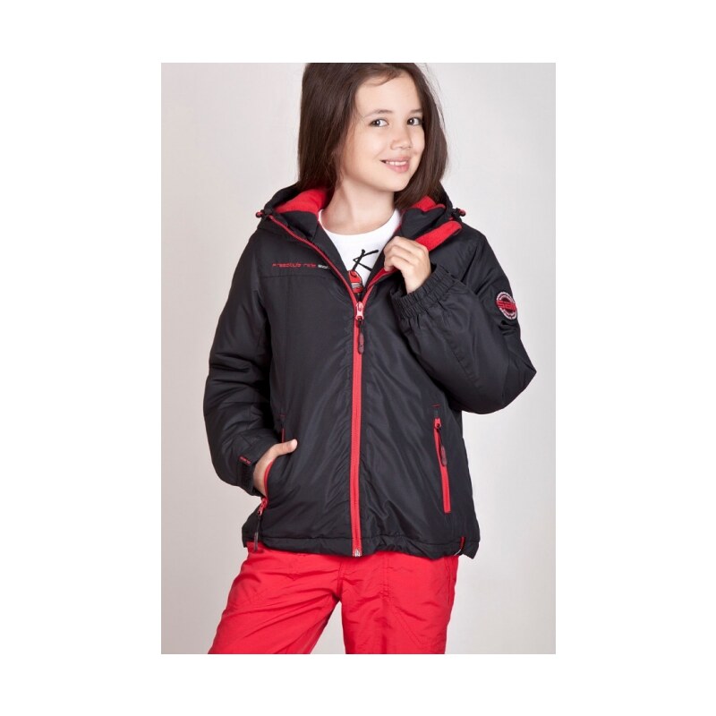 SAM 73 Dívčí zimní bunda s kapucí GB 49 500 - černá