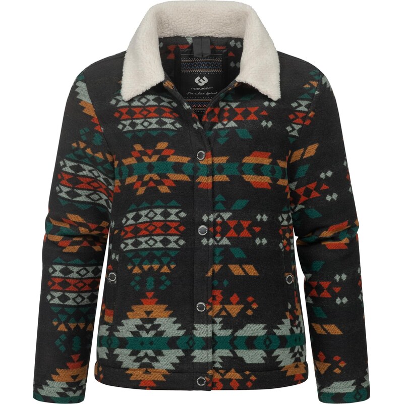 Ragwear Přechodná bunda Walinea Ikat tmavě zelená / tmavě