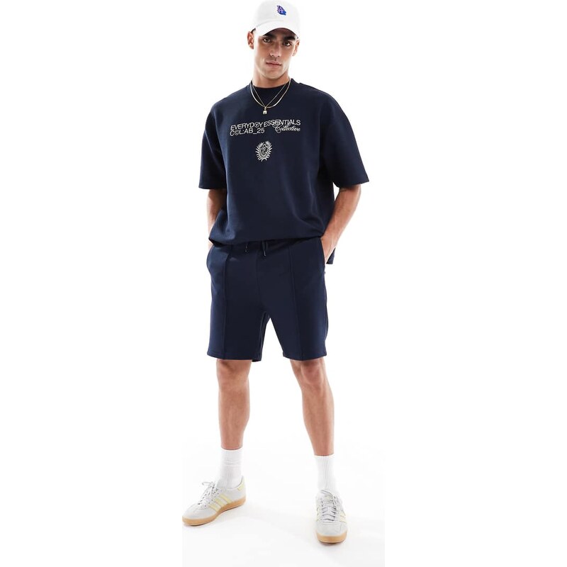 ASOS DESIGN oversized slim short in navy