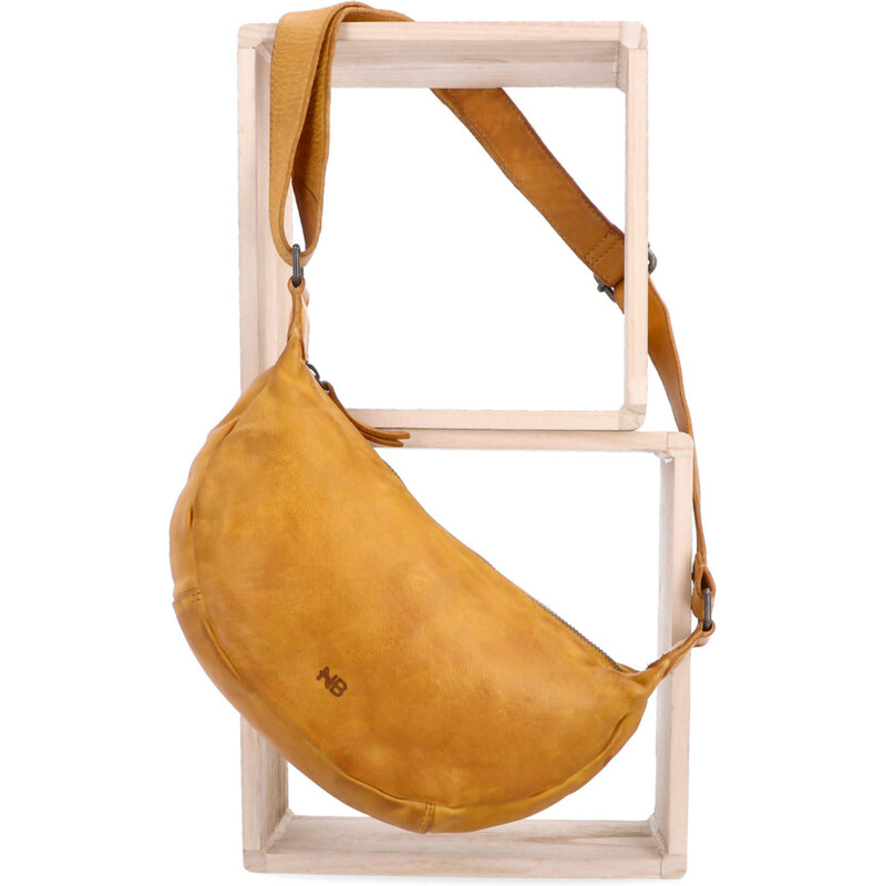 Kožená kabelka crossbody Noelia Bolger žlutá NB 2411 ZLU