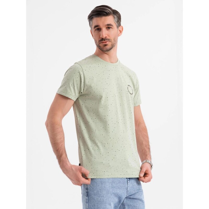 Ombre Clothing Módní mátové pánské tričko s potiskem V3 TSFP