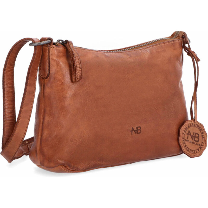 Kožená kabelka crossbody Noelia Bolger koňaková NB 2406 KO