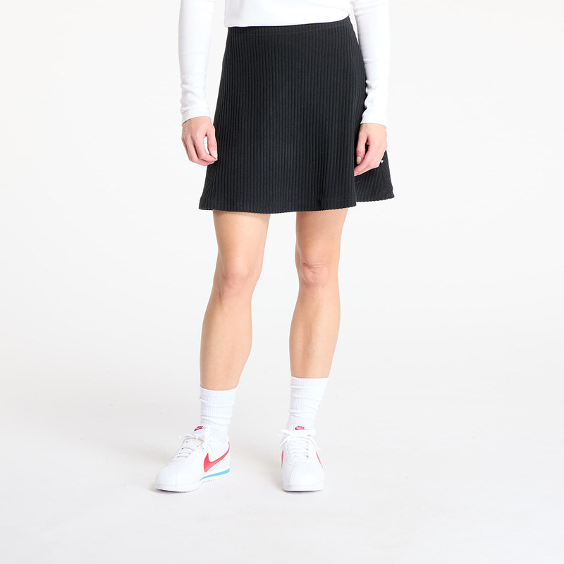 Sukně Nike Sportswear Chill Knit Womens Ribbed Mini Skirt Black/
