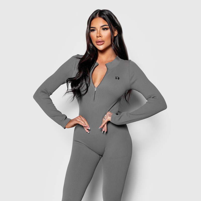 Dámský žebrovaný overal Iron Aesthetics Rib Lady, šedý 106504896