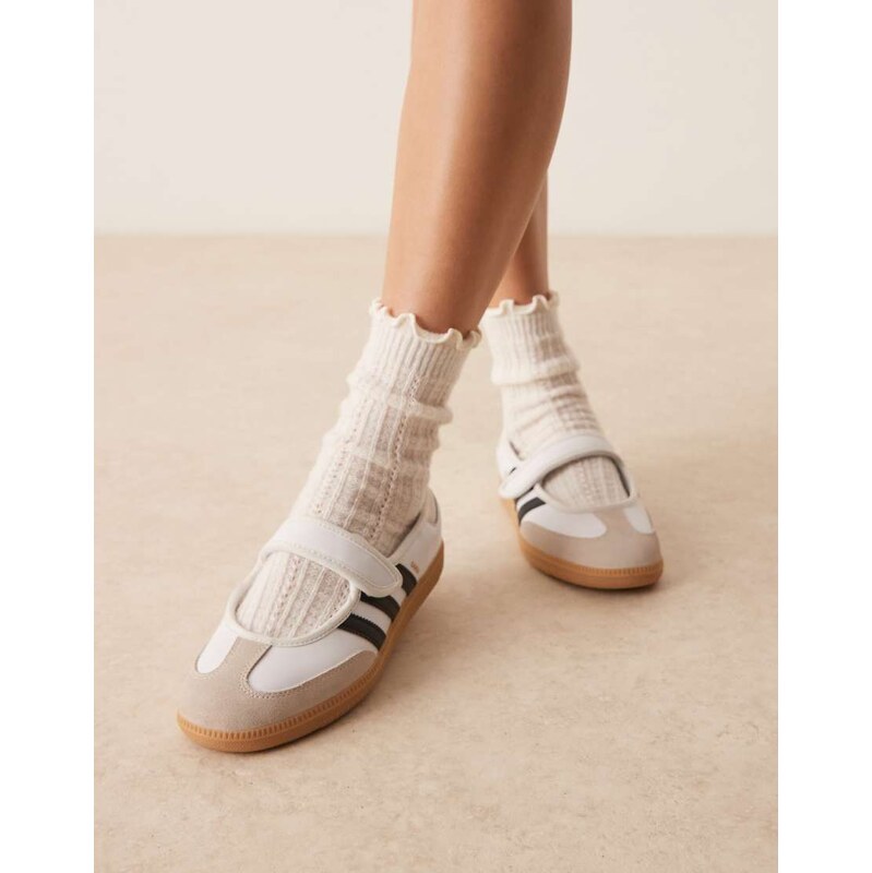 adidas Originals Samba mary jane flats in white and black