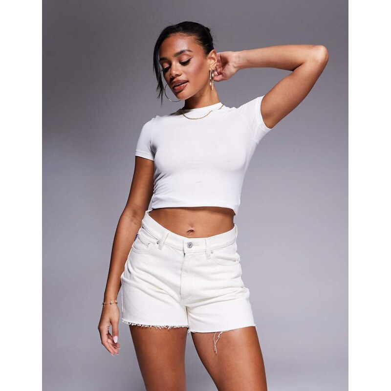 Hugo Blue denim short in light beige-Neutral