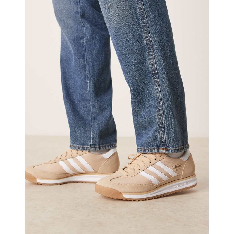 adidas Originals SL 72 RS trainers in beige and white-Neutral
