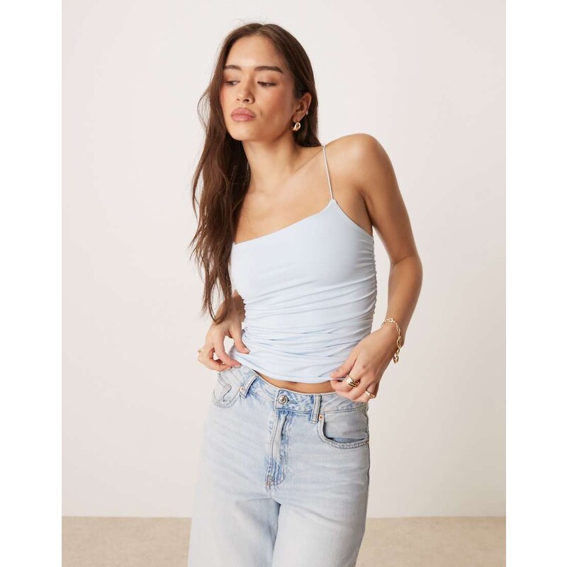 ASOS DESIGN fitted ruched side cami top with spaghetti straps in 106519008