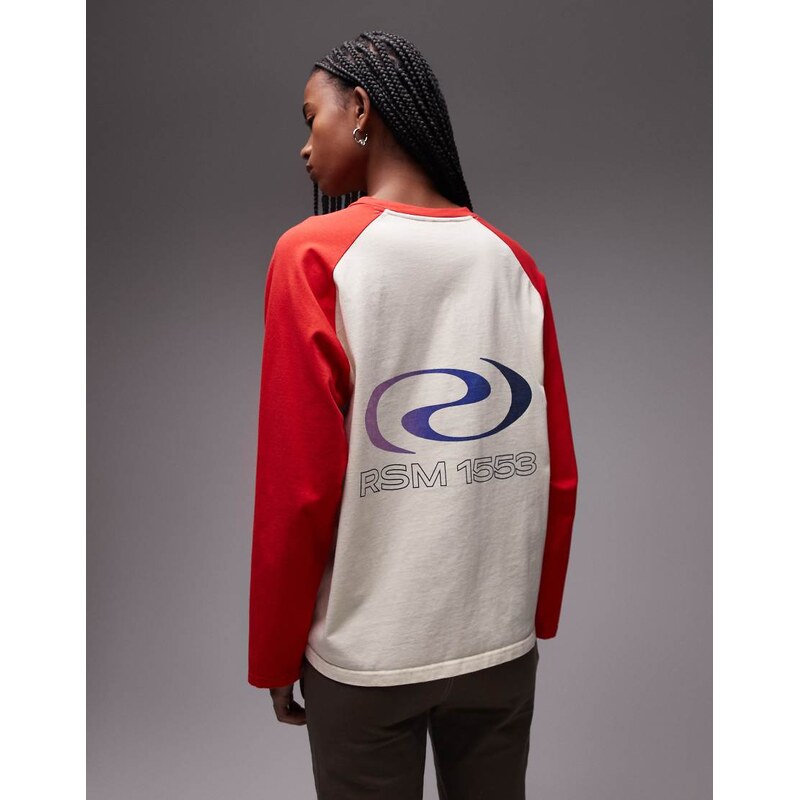 Resume raglan oversized t-shirt in racing red 106519134