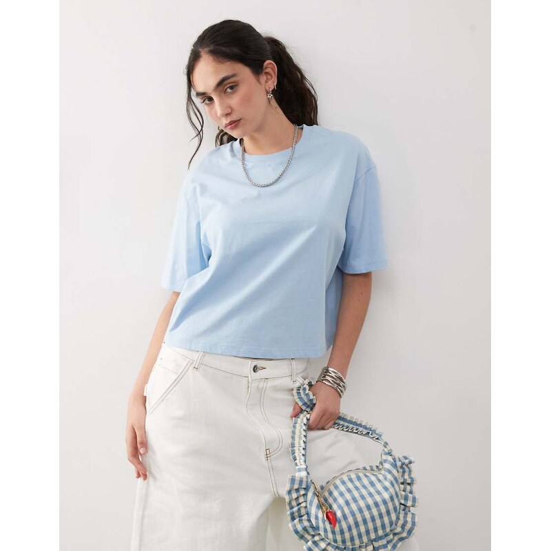 COLLUSION boxy short sleeve t-shirt in blue 106519152
