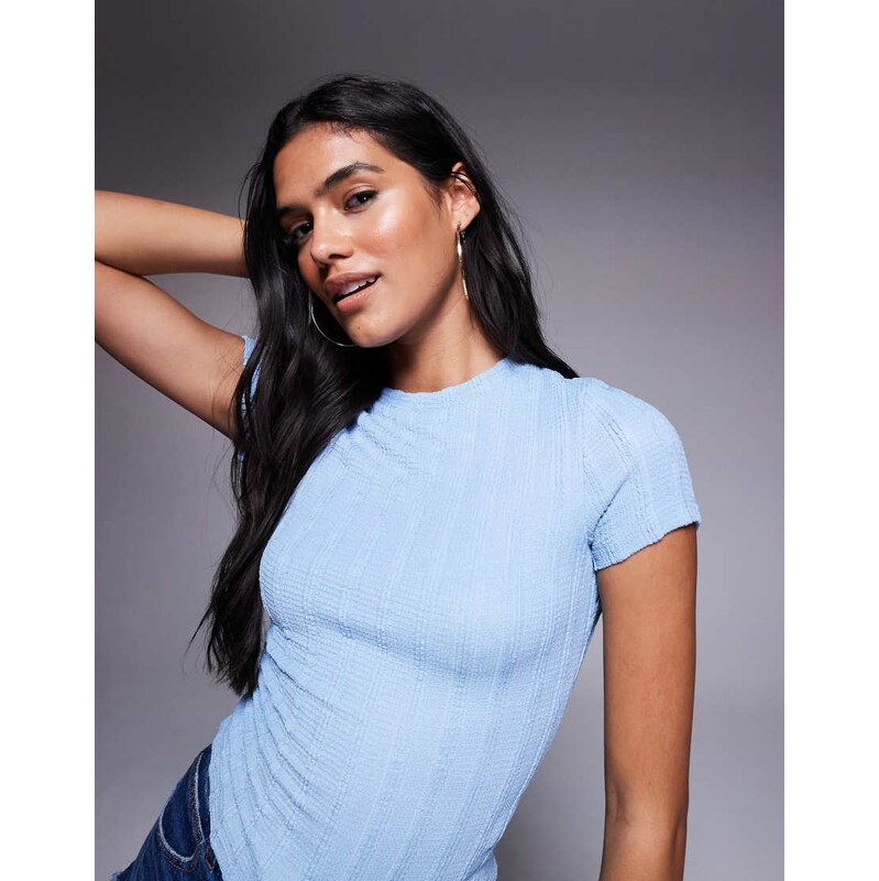River Island textured baby tee in blue