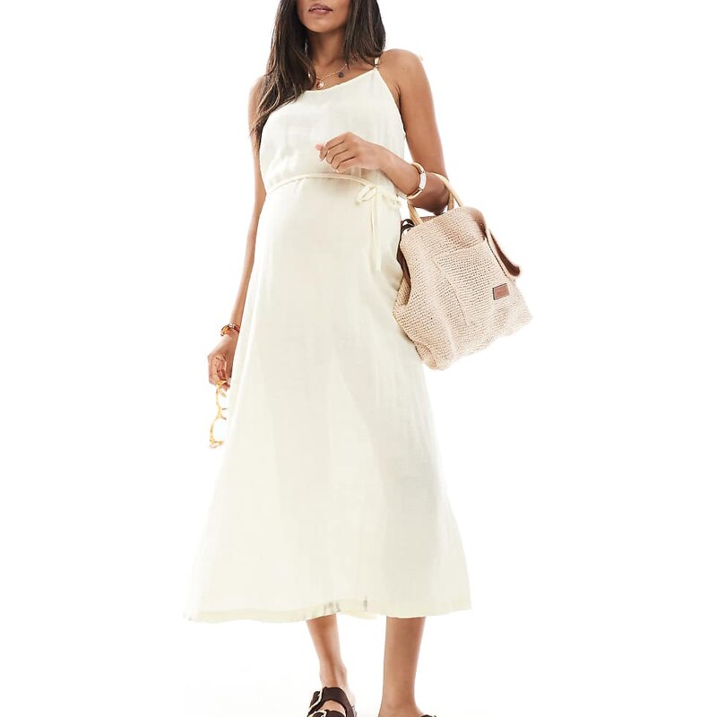 Mama.licious Mamalicious Maternity textured strappy midi dress