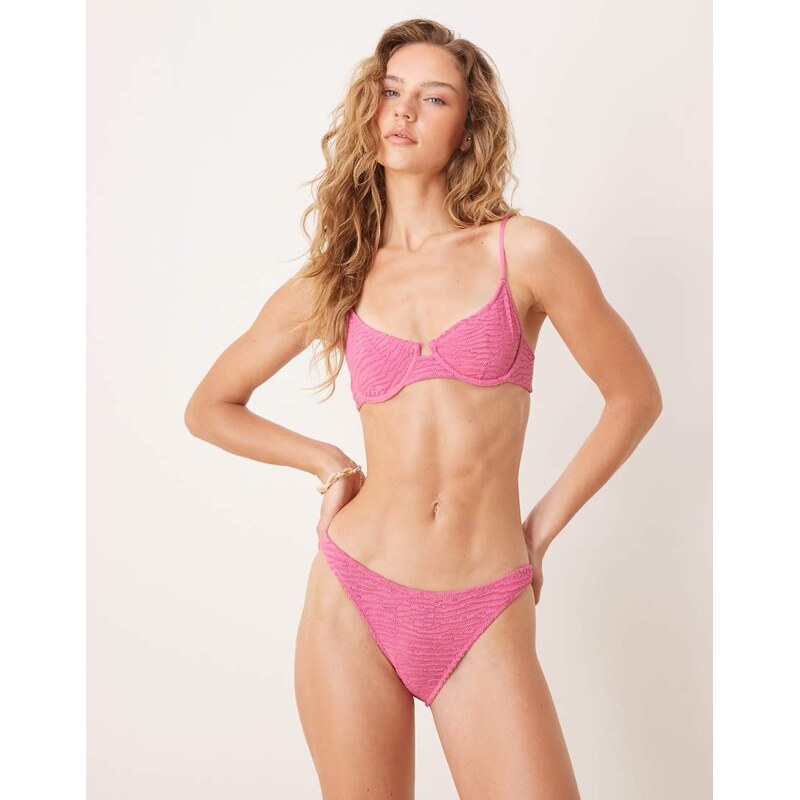 Mango high rise bikini bottom in pink 106532715