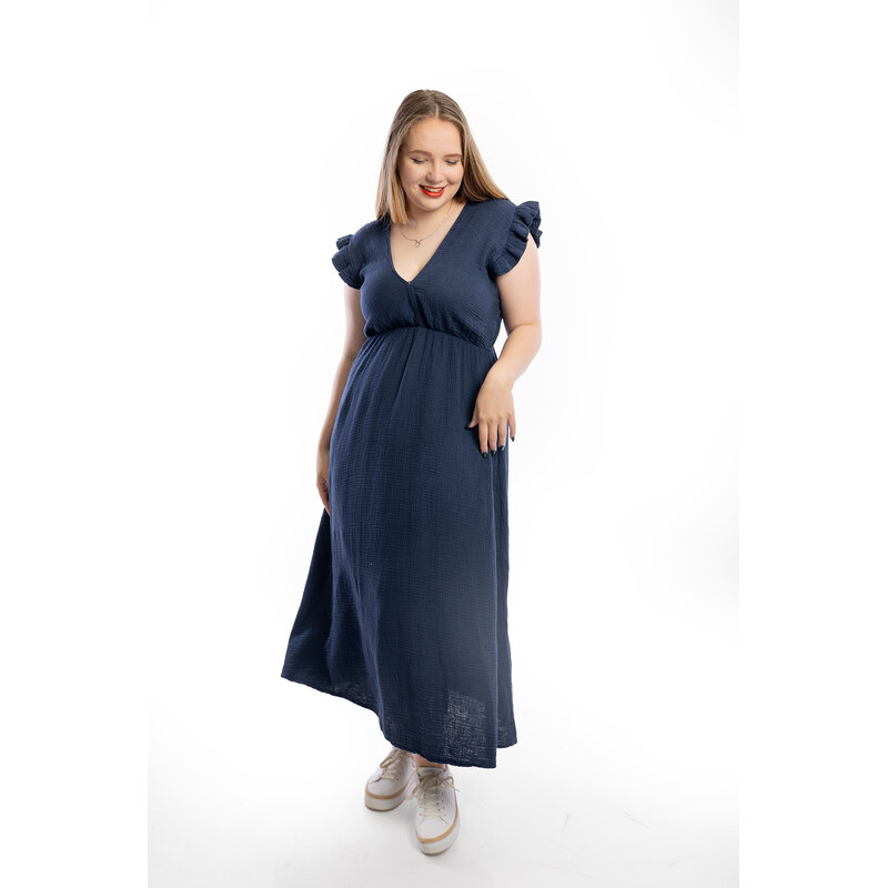 Italy fashion Mušelínové šaty ELLIE Barva: Temně modrá, Velikost: UNI: 106532519