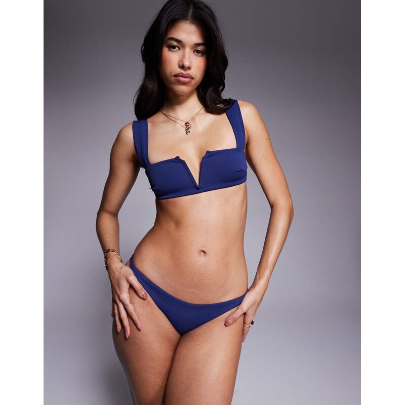 ASOS DESIGN premium sculpted bikini top with notched front