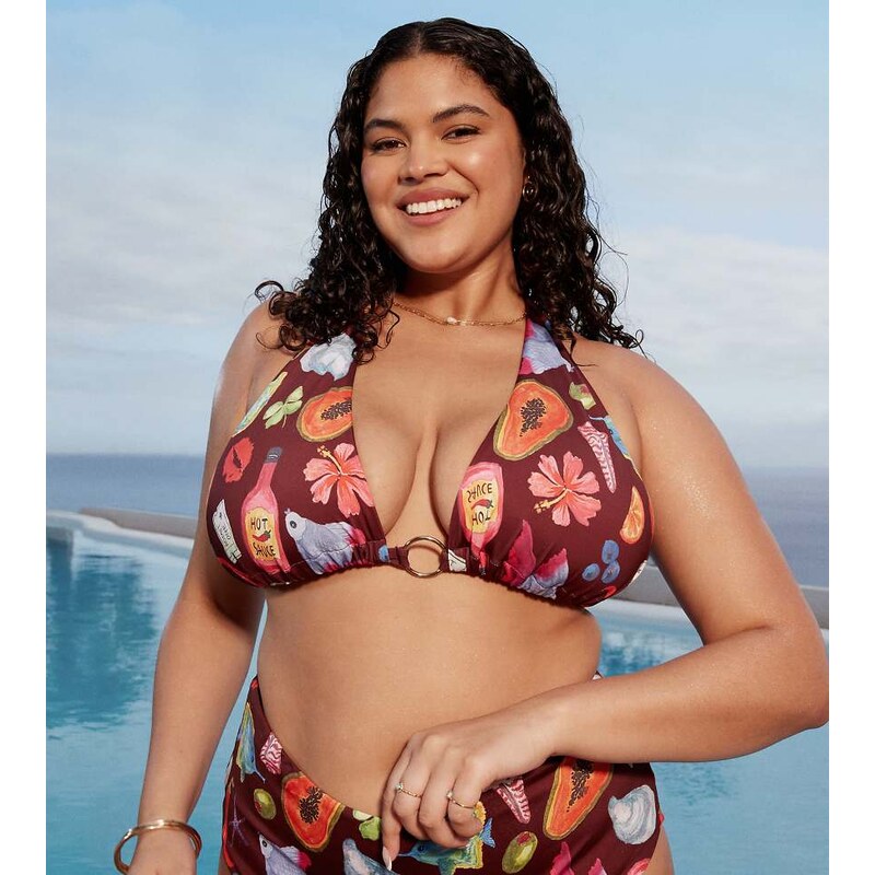 ASOS Curve ASOS DESIGN Curve Celeste ring detail bikini top in 115443659