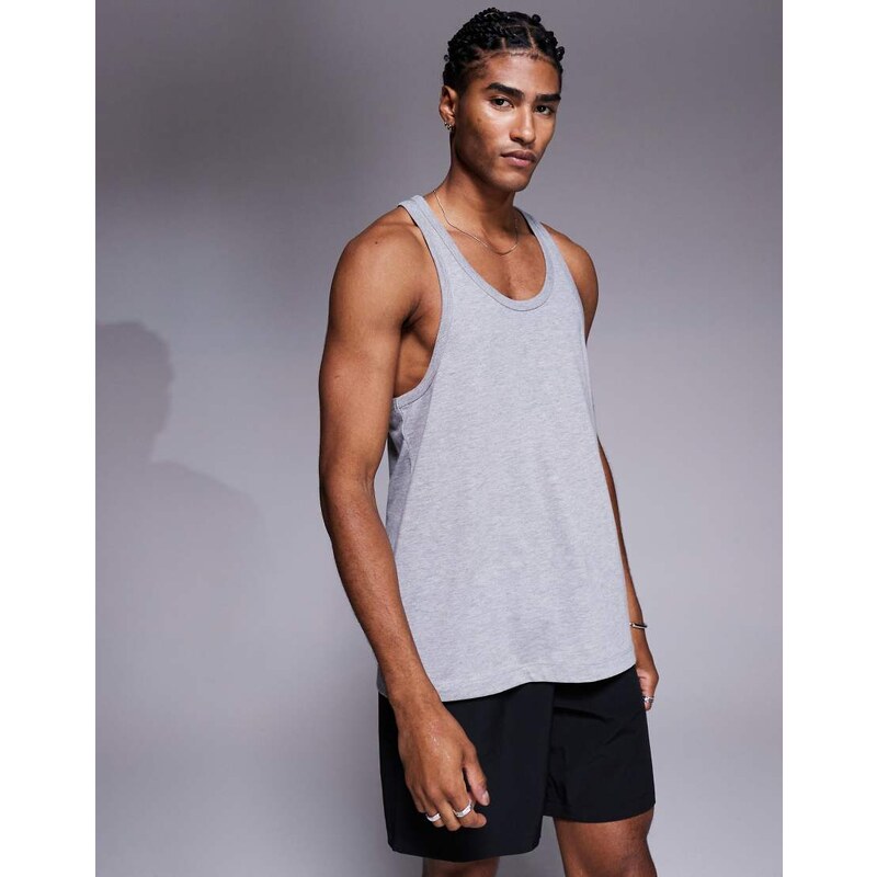 4505 Icon cotton stringer vest with quick dry finish in grey 106612699