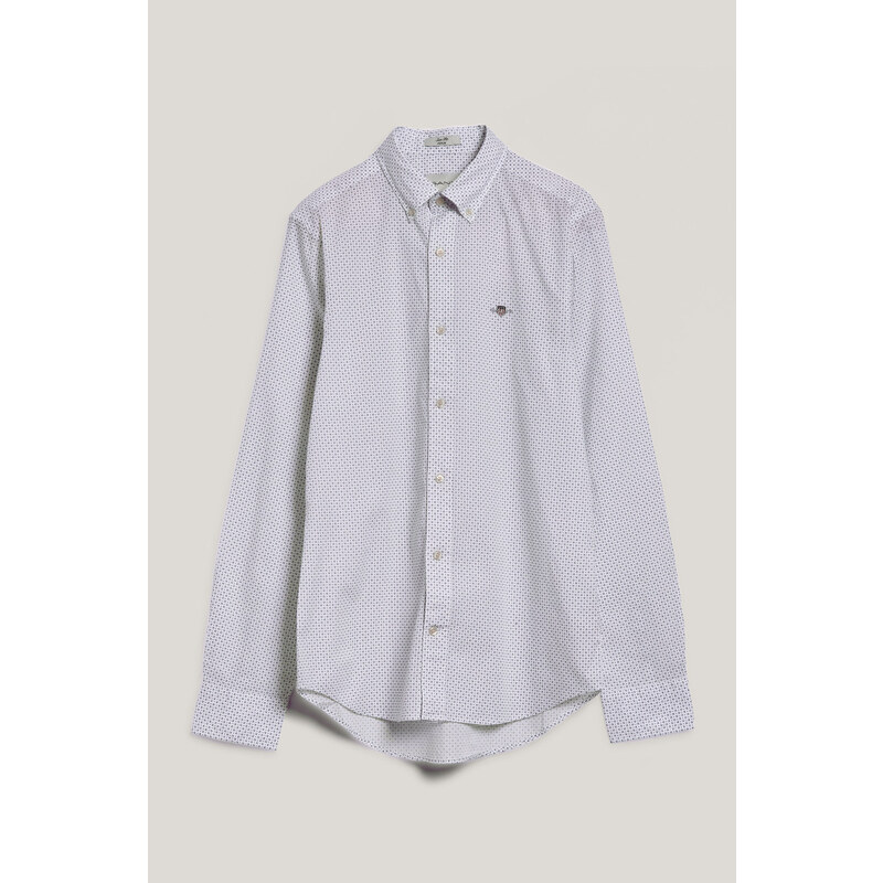 KOŠILE GANT SLIM MICRO PRINT SHIRT EGGSHELL