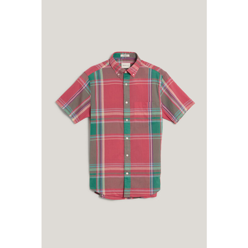 KOŠILE GANT REG INDIAN MADRAS SS SHIRT WATERMELON RED