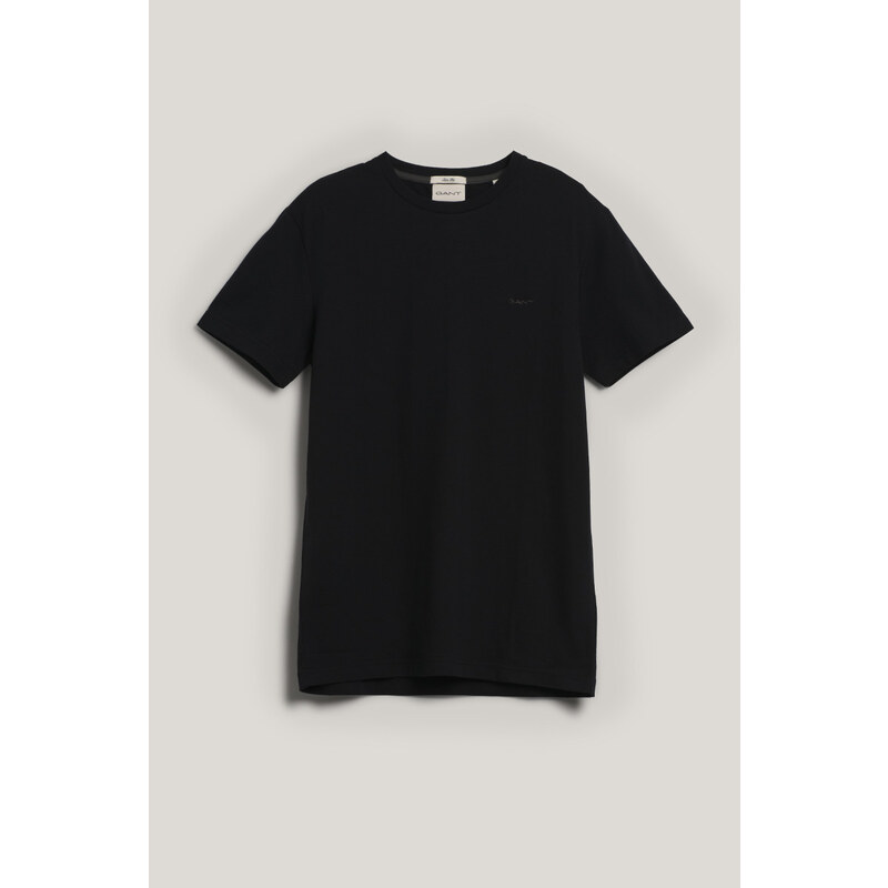 TRIČKO GANT SLIM CONTRAST PIQUE SS TSHIRT BLACK