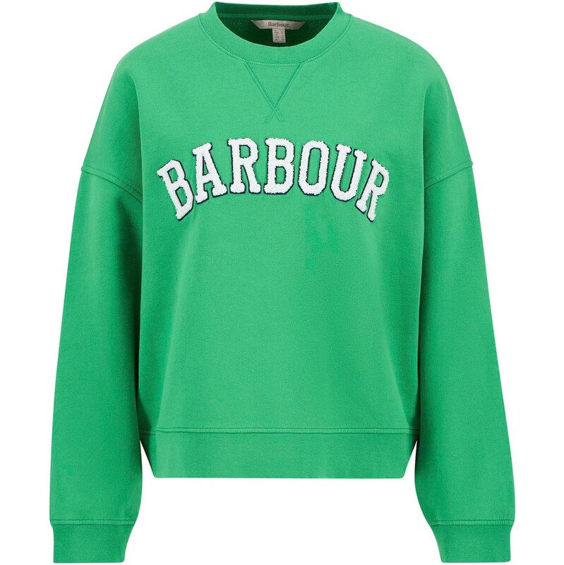 Barbour Mikina 'Silverdale' světle zelená / bílá
