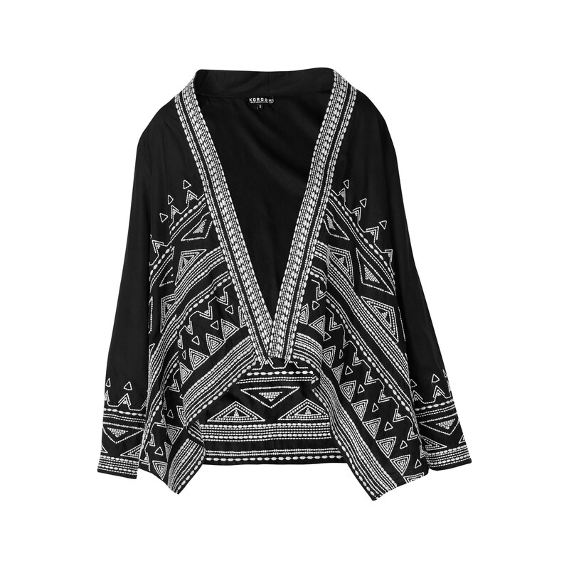 KOROSHI Kimono černá / bílá
