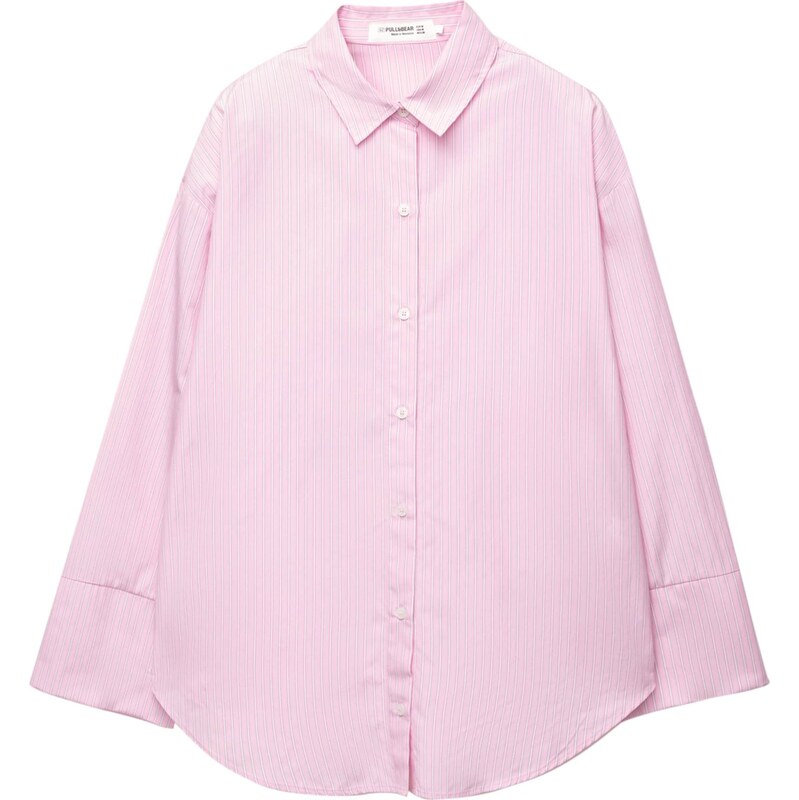 Pull&Bear Halenka světle šedá / růžová / bílá