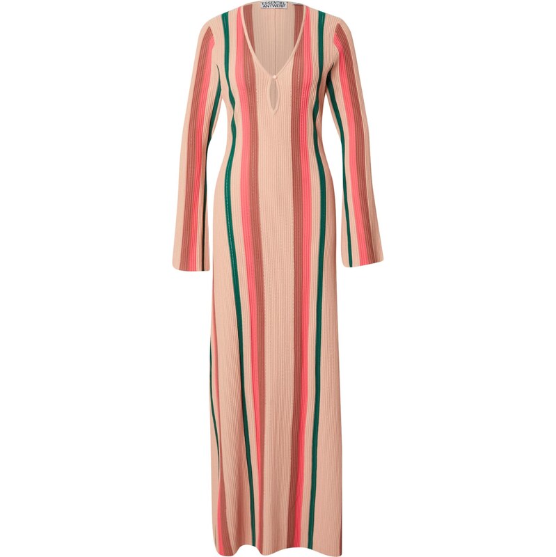 Essentiel Antwerp Úpletové šaty Hiscape zelená / pink / růžová /
