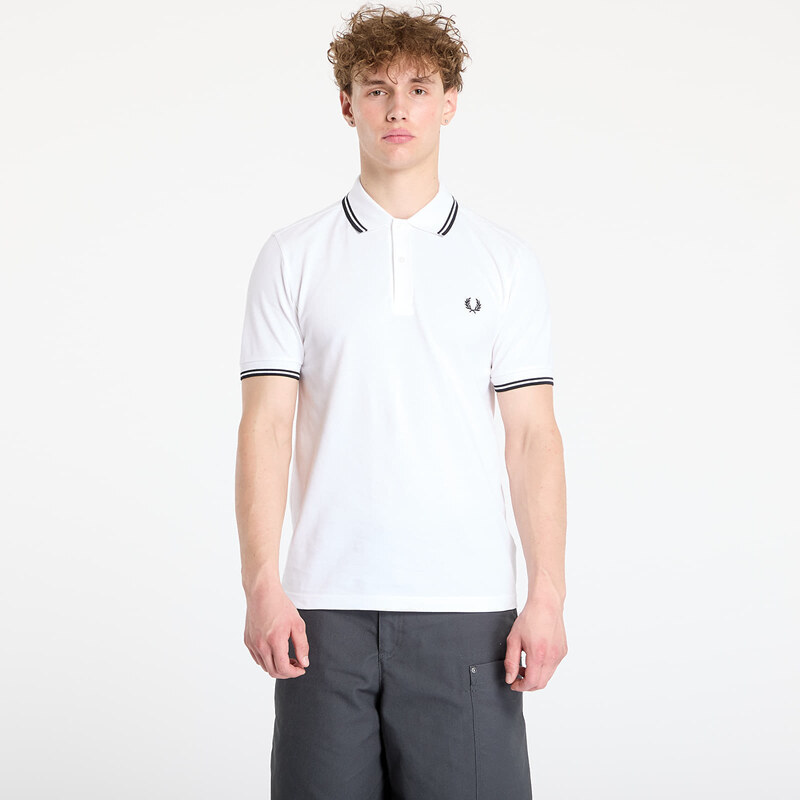 Tričko FRED PERRY Twin Tipped Short Sleeve Tee White XL